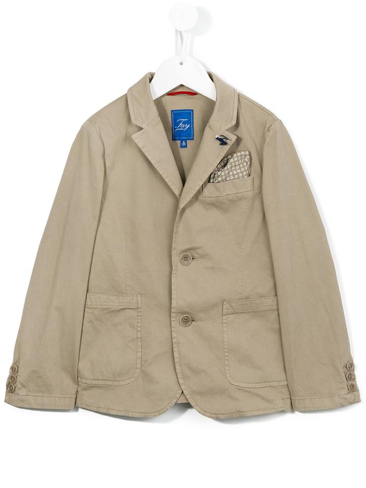 Fay Kids Two Button Blazer, Boy's, Size: 10 Yrs, Nude/neutrals