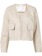 Cityshop - Cropped Flap Pocket Jacket - Women - Cotton - 38, Nude/neutrals, Cotton