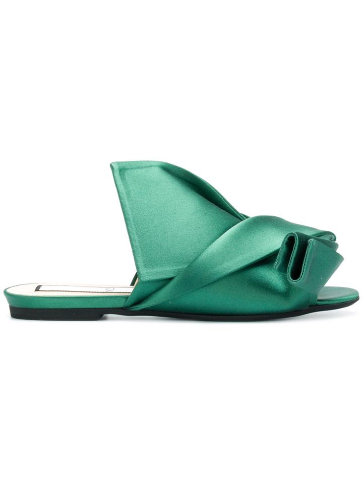 No21 Abstract Bow Sandals - Green