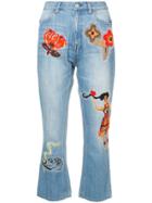 Tsumori Chisato Embroidered Cropped Jeans - Blue