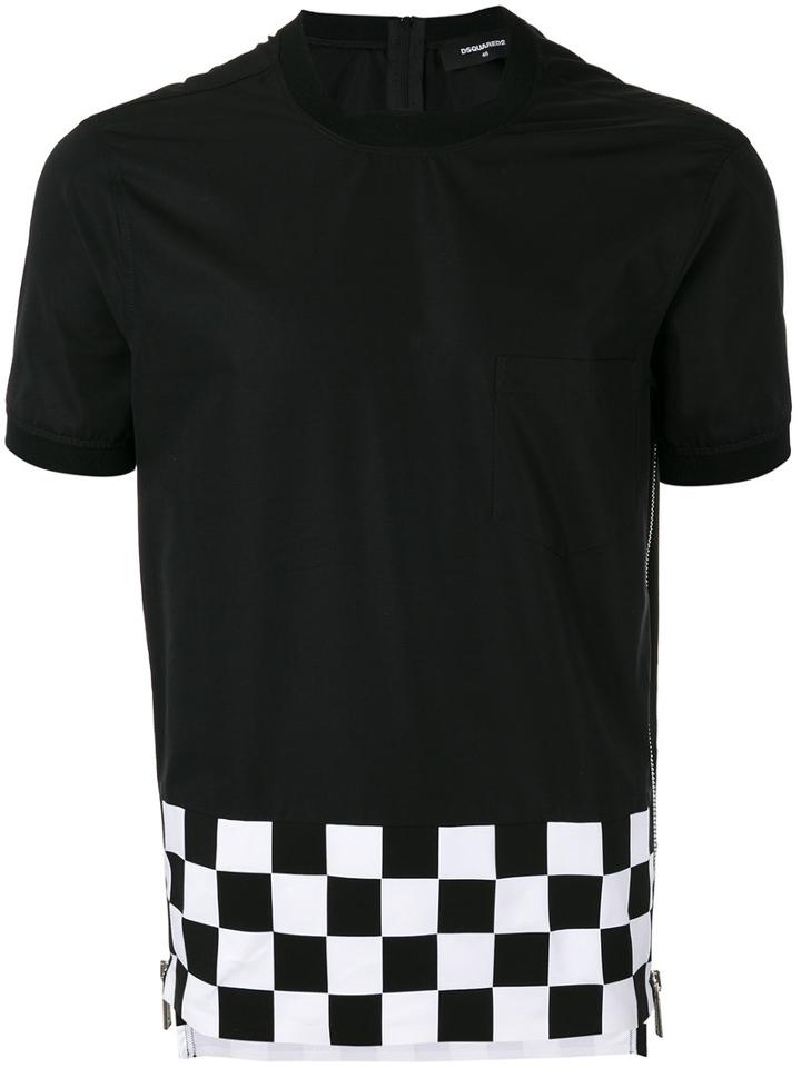 Dsquared2 - Checked Trim T-shirt - Men - Cotton - 46, Black, Cotton