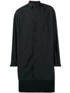 Yohji Yamamoto Garment Dyed Asymmetrical Shirt - Black