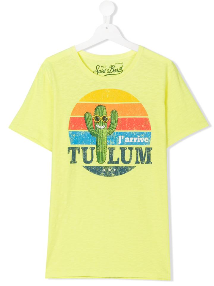 Mc2 Saint Barth Kids Teen Cactus T-shirt - Yellow & Orange
