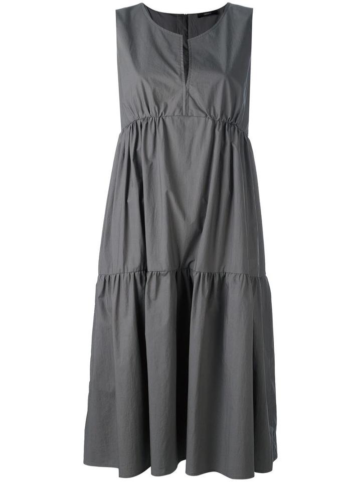 Odeeh Shift Ruffled Dress, Women's, Size: 34, Grey, Cotton