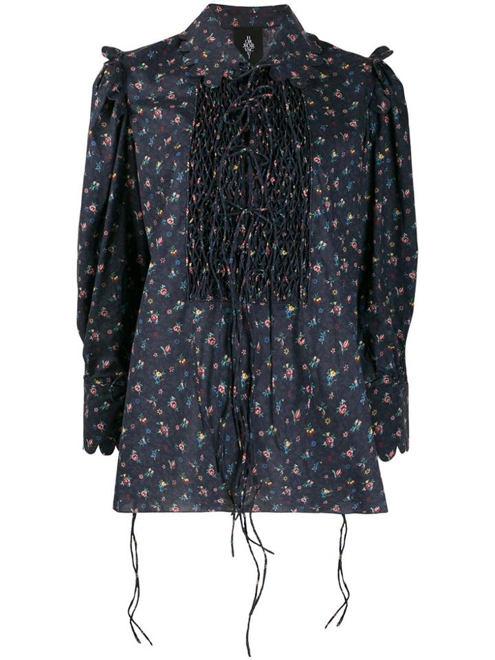Horror Vacui Goldilocks Floral Print Blouse - Blue