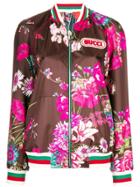 Gucci Floral Bomber Jacket - Brown