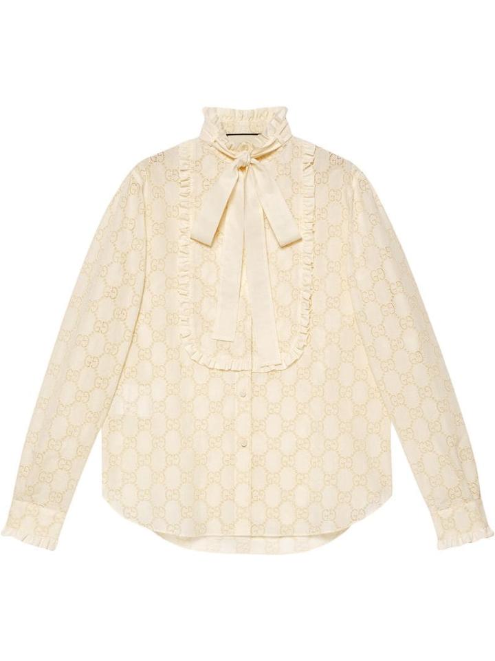 Gucci Gg Broderie Anglaise Shirt - White