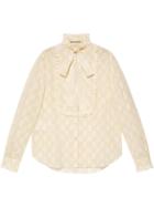 Gucci Gg Broderie Anglaise Shirt - White