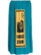 Ultràchic Paparazzi Pleated Midi Skirt - Blue