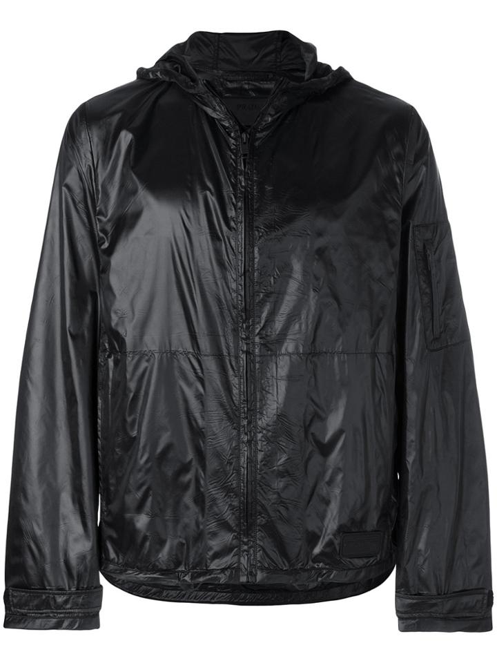 Prada Hooded Windbreaker - Black