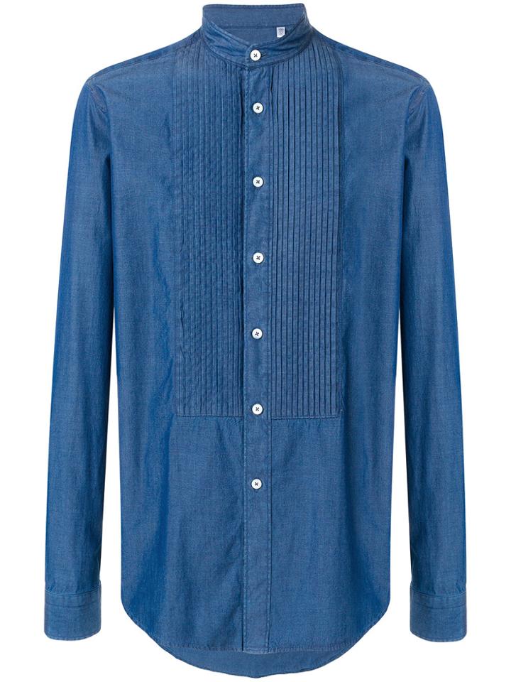 Dell'oglio Stitched Bib Shirt - Blue