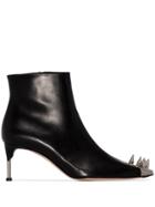 Alexander Mcqueen Spike-embellished Ankle Boots - Black