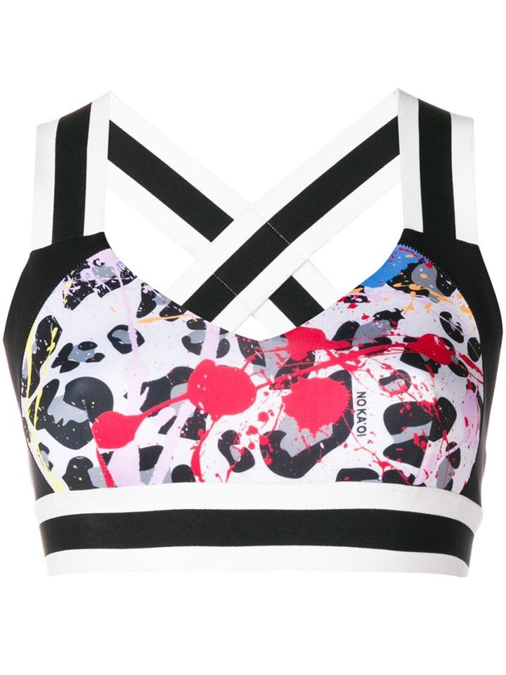 No Ka' Oi Leopard Print Sports Bra - Black