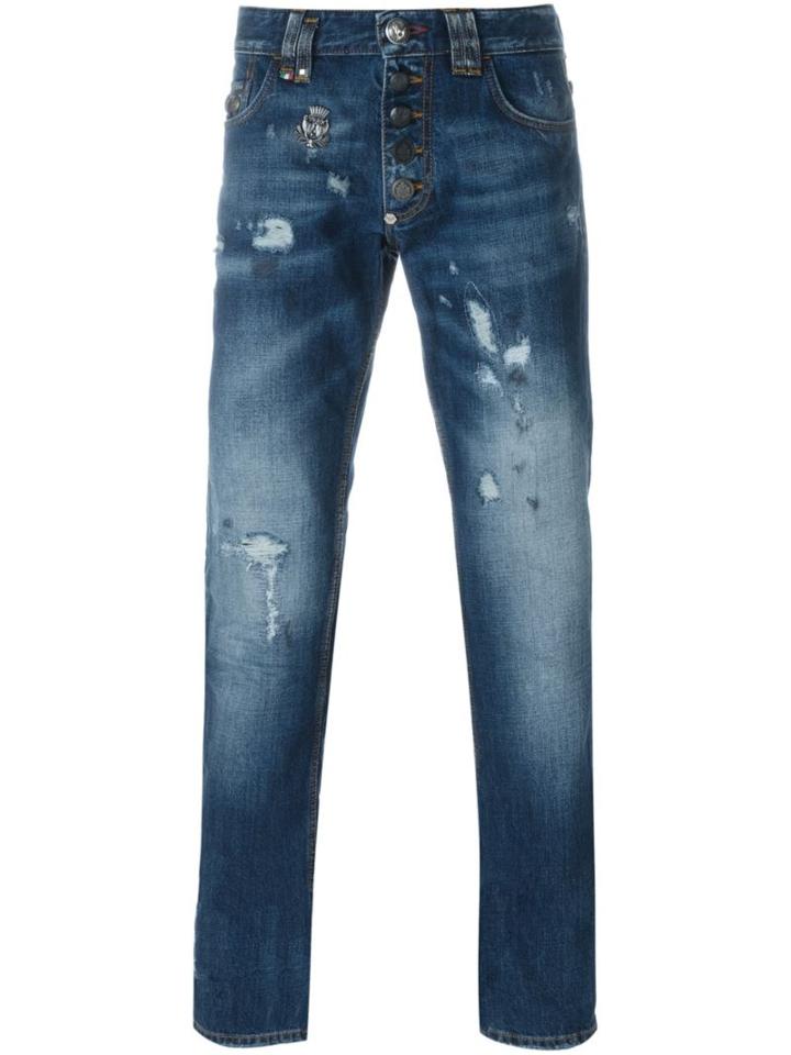 Philipp Plein Do This Jeans, Men's, Size: 32, Blue, Cotton/polyester