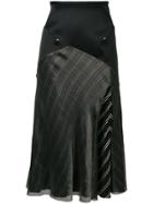 Esteban Cortazar Contrast Panels Midi Skirt - Black