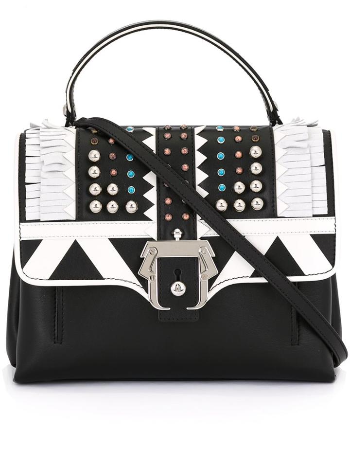 Paula Cademartori - Fringe Embellished Shoulder Bag - Women - Calf Leather/suede/plastic/metal - One Size, Black, Calf Leather/suede/plastic/metal