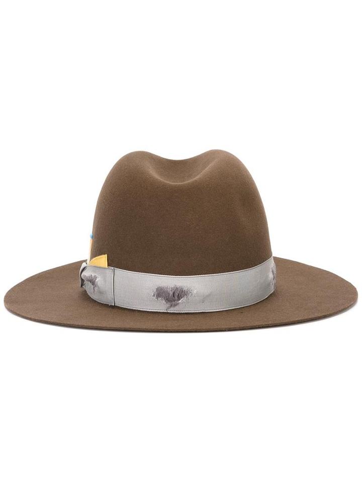 Borsalino Strap Detail Fedora Hat, Men's, Size: 58, Brown, Beaver Fur