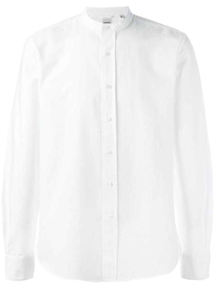 Aspesi Collarless Button Down Shirt