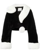 Moschino Vintage Question Mark Faux-fur Jacket - Black