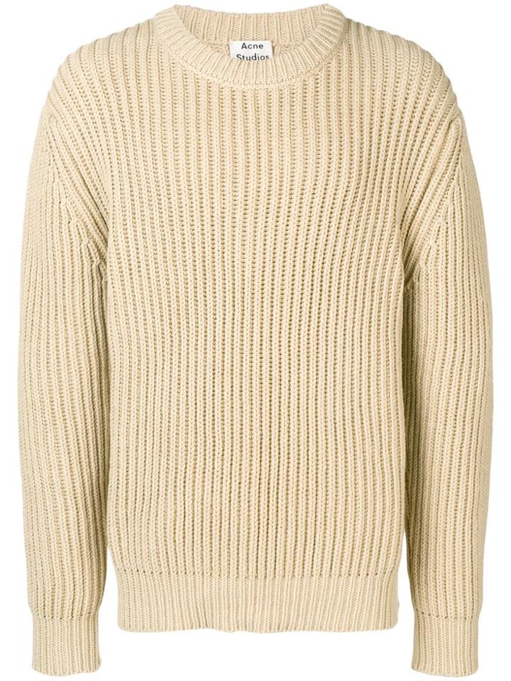 Acne Studios Oversized Ribbed Sweater - Neutrals