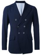 Giorgio Armani - Double Breasted Blazer - Men - Cotton/polyamide/spandex/elastane/wool - 48, Blue, Cotton/polyamide/spandex/elastane/wool