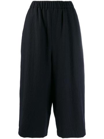 École De Curiosités Wide-leg Cropped Trousers - Black