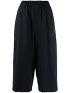 École De Curiosités Wide-leg Cropped Trousers - Black