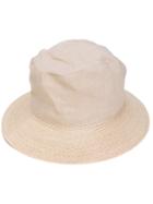 Yohji Yamamoto - Woven Brim Sunhat - Women - Linen/flax - One Size, Nude/neutrals, Linen/flax