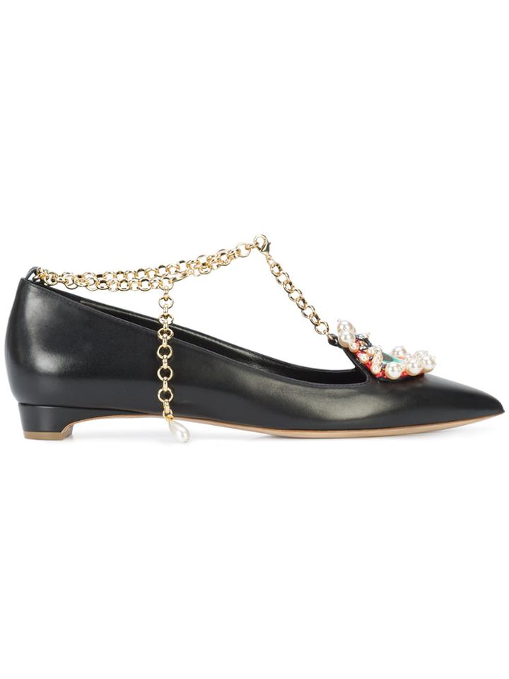 Rupert Sanderson Embellished Eye Pumps - Black