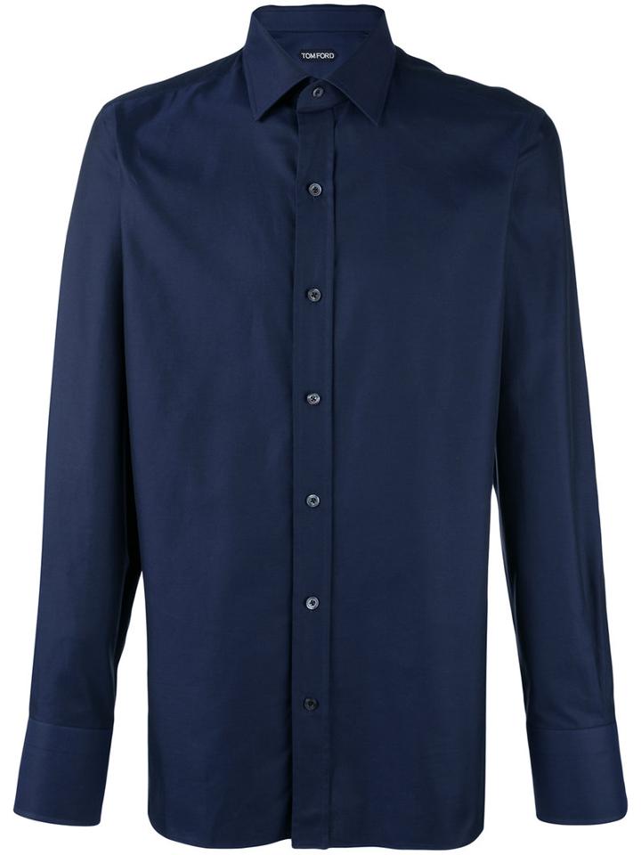 Tom Ford Classic Formal Shirt, Men's, Size: 41, Blue, Cotton