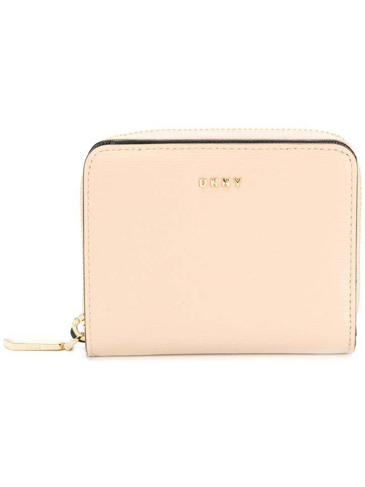 Donna Karan Mini Zip Around Purse - Nude & Neutrals