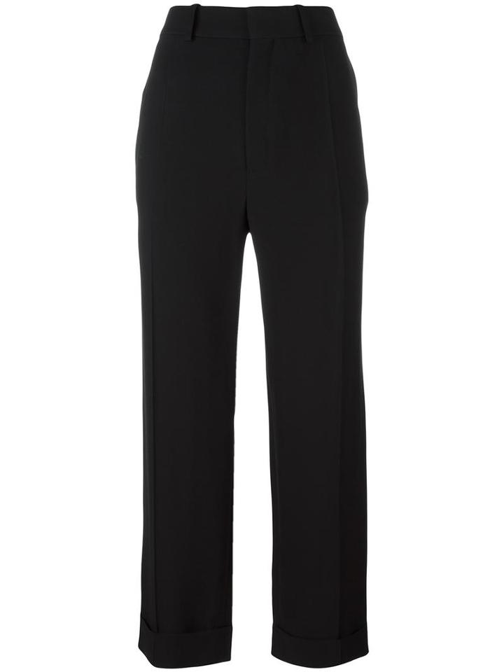 Chloé Cropped Tailored Trousers, Women's, Size: 42, Black, Acetate/viscose/cotton