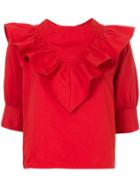 Atlantique Ascoli Frill Detail Blouse - Red