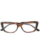 Bottega Veneta Eyewear Rectangular Shaped Glasses - Brown