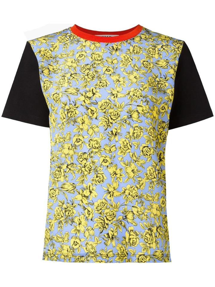 Msgm Contrast Panel T-shirt - Black