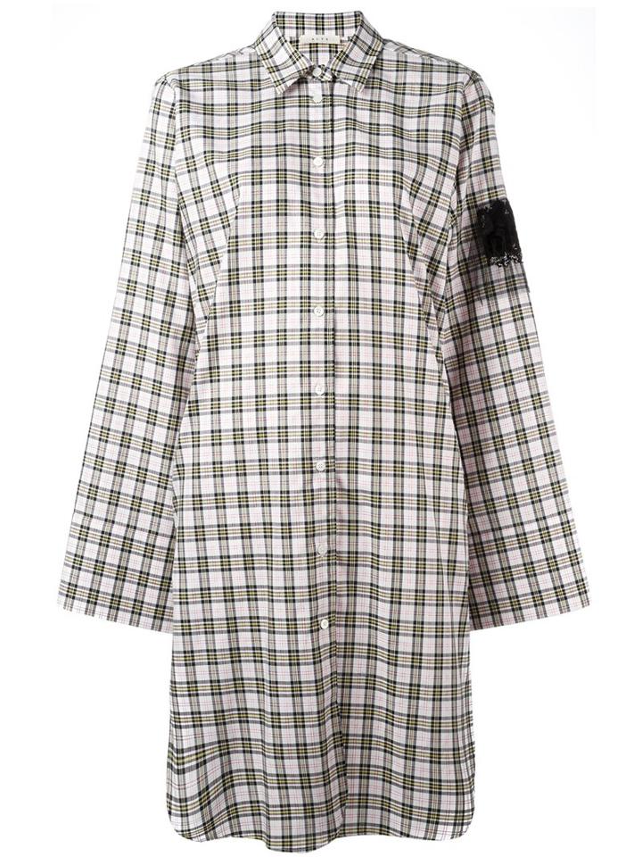 Alyx Checked Shirt Dress, Women's, Size: Small, Yellow/orange, Cotton