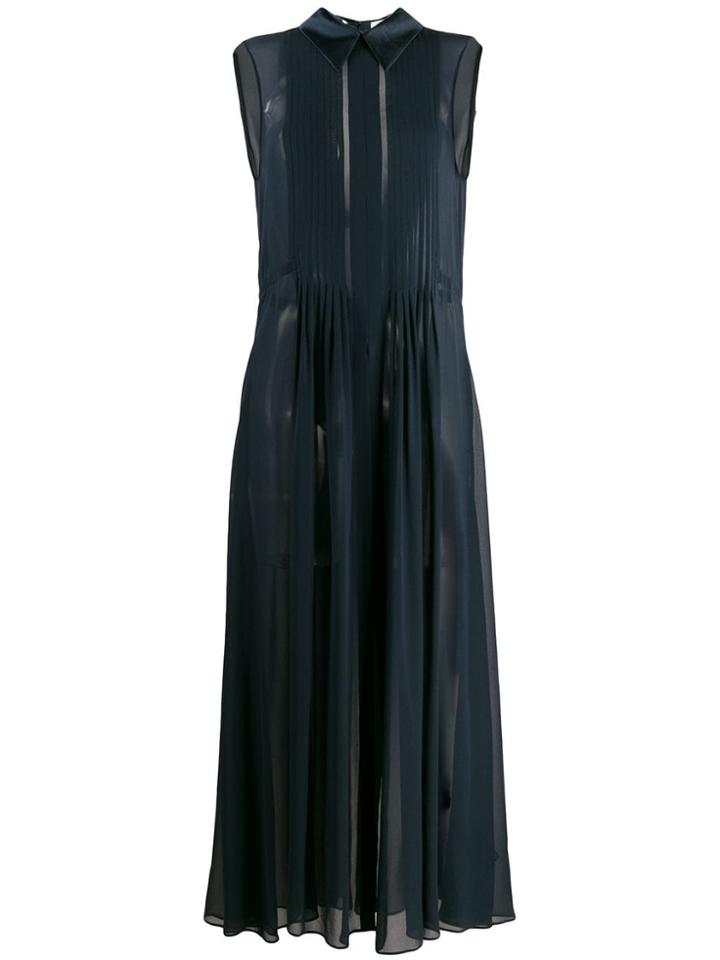 Dorothee Schumacher Pleated Bib Dress - Blue
