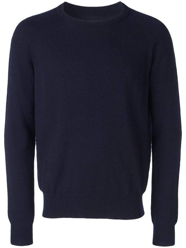 Maison Margiela Raised Seam Jumper, Men's, Size: Medium, Blue, Wool