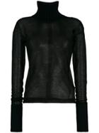 Maison Margiela Sheer Roll-neck Sweater - Black