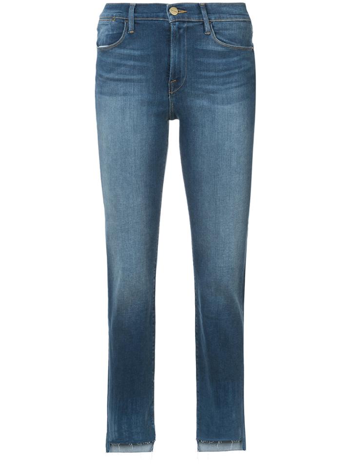 Frame Denim High Low Hem Slim-fit Jeans - Blue