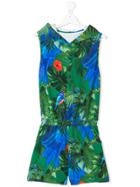 Lapin House Exotic Print Playsuit - Green