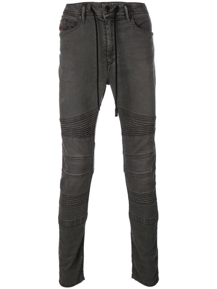 Diesel - Stylized Seams Jeans - Men - Cotton/spandex/elastane/lyocell - 34, Grey, Cotton/spandex/elastane/lyocell