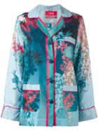 F.r.s For Restless Sleepers Botanical Print Shirt, Women's, Size: Medium, Blue, Silk