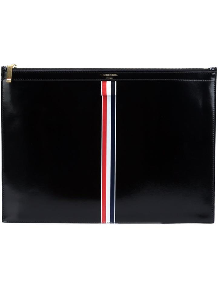 Thom Browne Medium Zipper Document Holder With Red, White And Blue