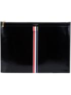 Thom Browne Medium Zipper Document Holder With Red, White And Blue