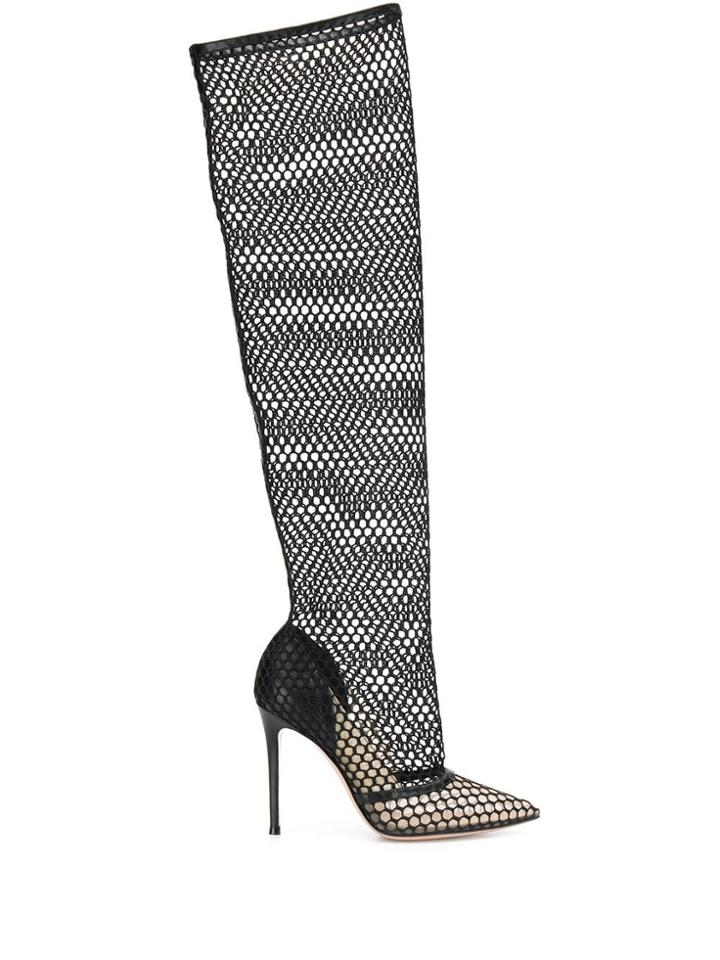 Gianvito Rossi Mesh Knee-length Boots - Black