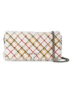 Miu Miu Checked Stitch Shearling Clutch Bag - White
