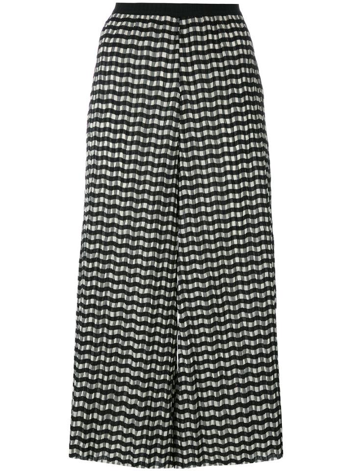 Erika Cavallini Zig-zag Cropped Trousers, Women's, Size: 42, Black, Polyester/polyamide/cotton