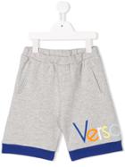 Young Versace Teen Logo Track Shorts - Grey
