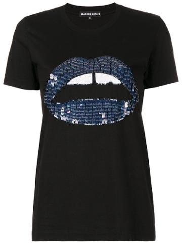 Markus Lupfer - Navy Tassel Heart Kate T-shirt - Women - Cotton - S, Black, Cotton